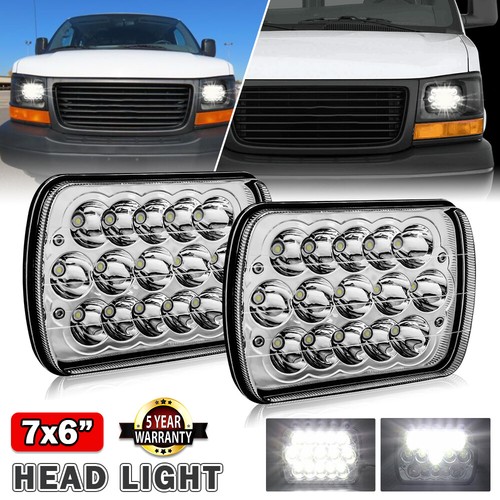 Chrome 7x6 led headlight - 2x, 7x6"
